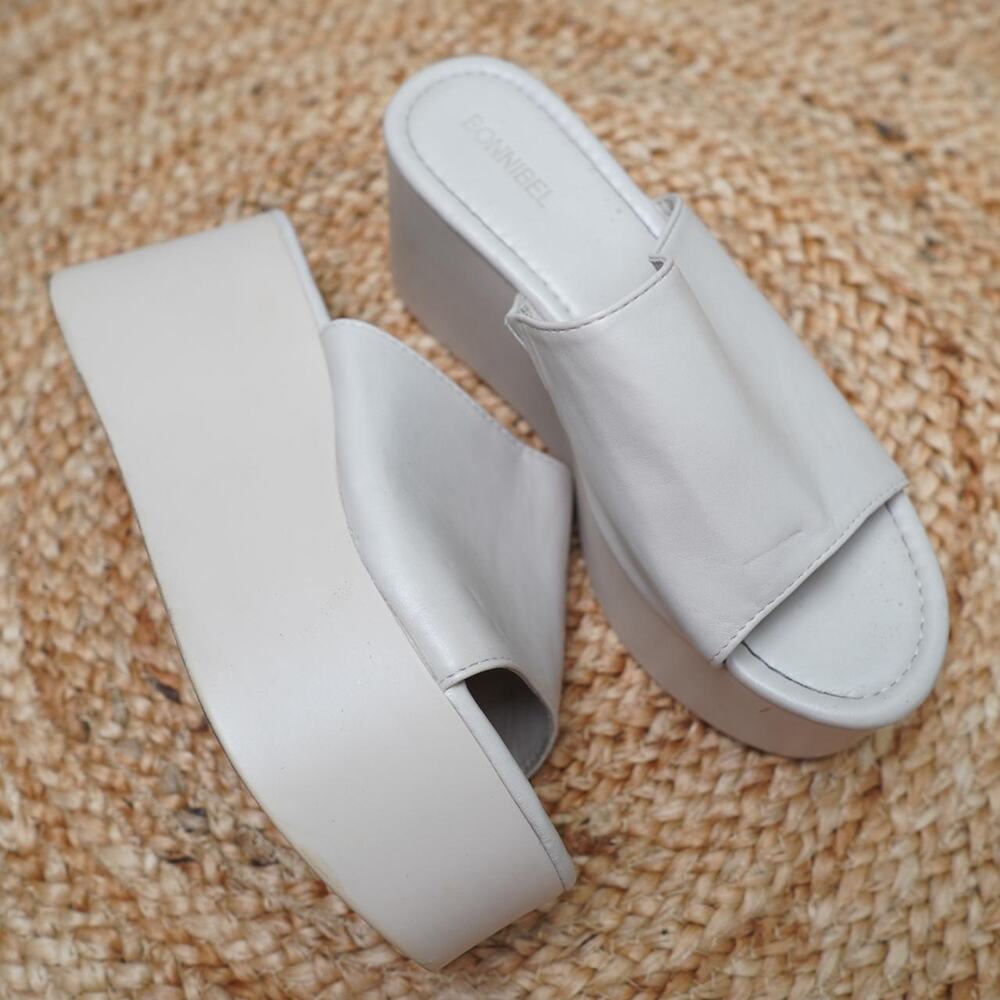 Bonnibel Platform Slide Sandals Beige 8.5 Y2K